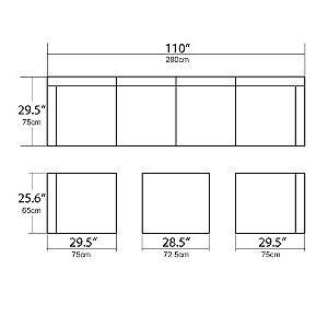 U-max Patio Sectional Furniture Set Dimensions