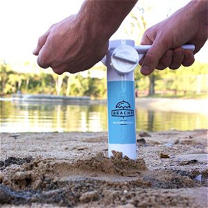 Inserting the Beachr Anchor into Sand