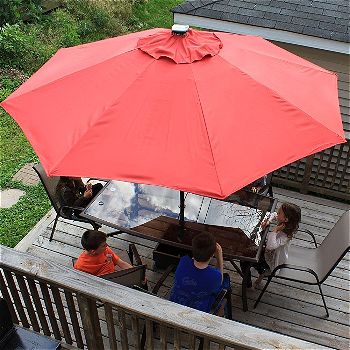 Abba Patio 9' Patio Umbrella with Solar Powered 24 LED Lights