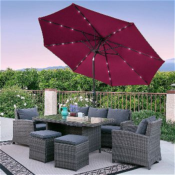 Best Choice Products 10ft Solar LED Lighted Patio Umbrella