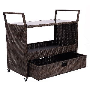 Giantex Rolling Kitchen Trolley Cart with Drawer Open