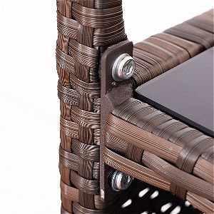 Giantex Rolling Trolly Cart Wicker Detail