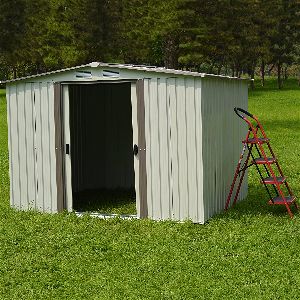Kinbor New 8 x 6 Outdoor White Steel Garden Storage Utility