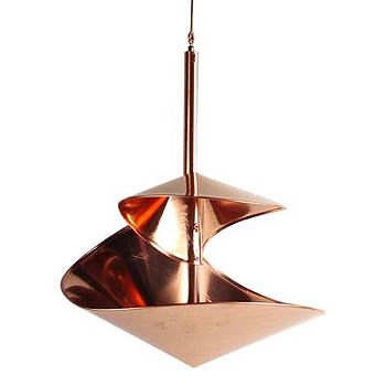 Modern Artisans Copper Spiral Hanging Modern Bird bath