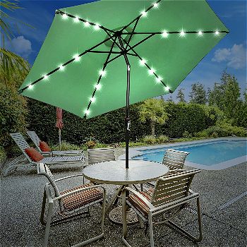 Sorbus LED Outdoor Umbrella, 10 ft Patio Umbrella LED Solar Power