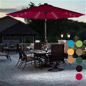 best patio umbrella with solar lights