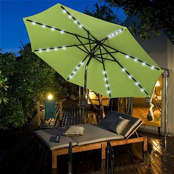 best patio umbrella with solar lights