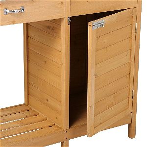 Topeakmart Outdoor Garden Potting Bench Door Detail