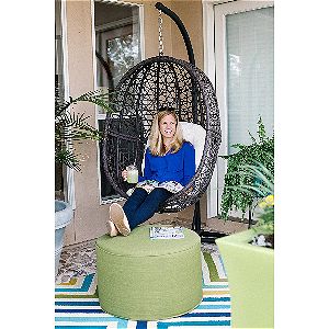Island Bay Resin Wicker Espresso Hanging Egg Chair