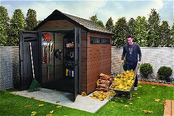 Keter Fusion Wood and Plastic Composite Outdoor Storage Shed