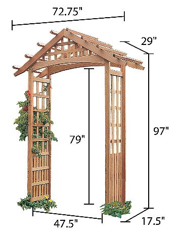 Arboria Nantucket Garden Arbor Dimensions