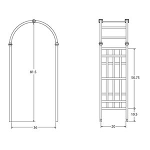 Athens Vinyl Arbor Dimensions