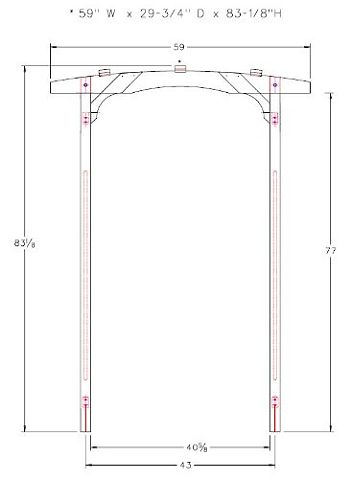 Greenstone American Bungalow Arbor Dimensions