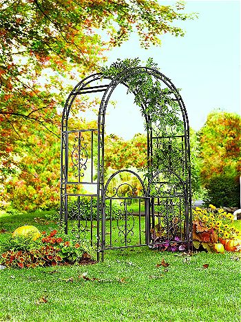 Montebello Decorative Garden Arbor Trellis with Gate